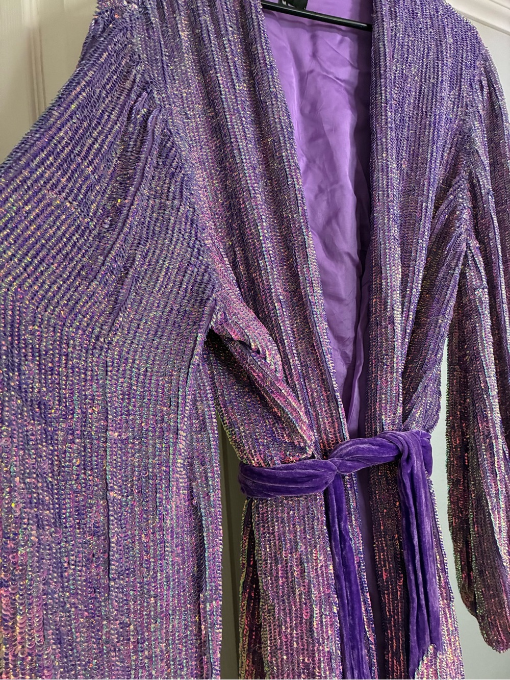 Retrofête Gabrielle Robe Sequin Dress  Metallic Lavender Size M